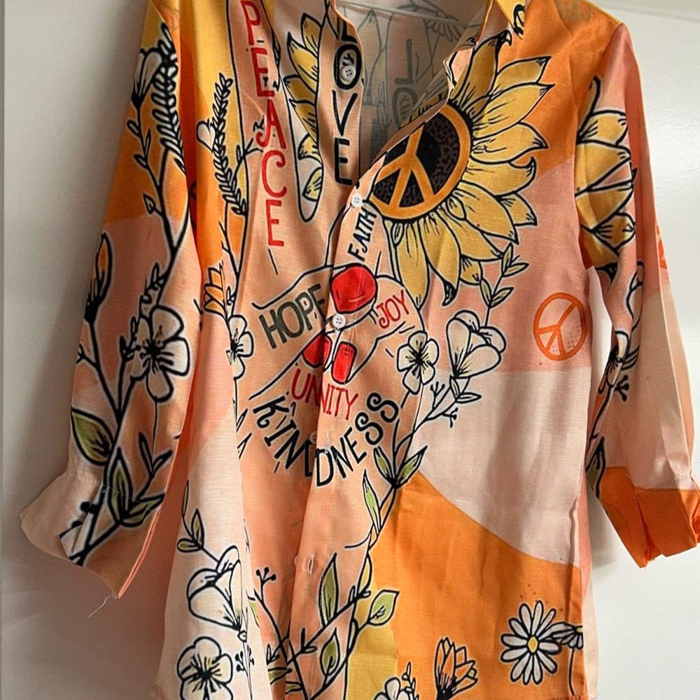 Colorful Graphic Button-Up Shirt
